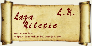 Laza Miletić vizit kartica